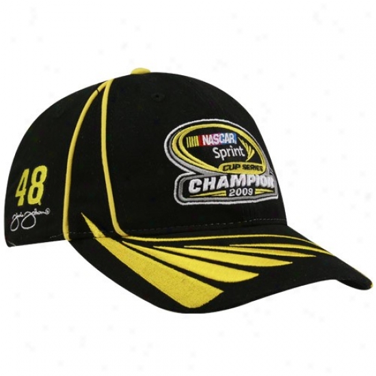 Jimmie Johnson Gear: #48 Jimmie Johnson Black 2009 Nascar Sprint Cup Series Official Champs Hat