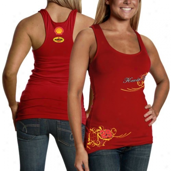 Kevin Harvick T-shirt : #29 Kevin Harvick Ladies Red Vine Cistern Top