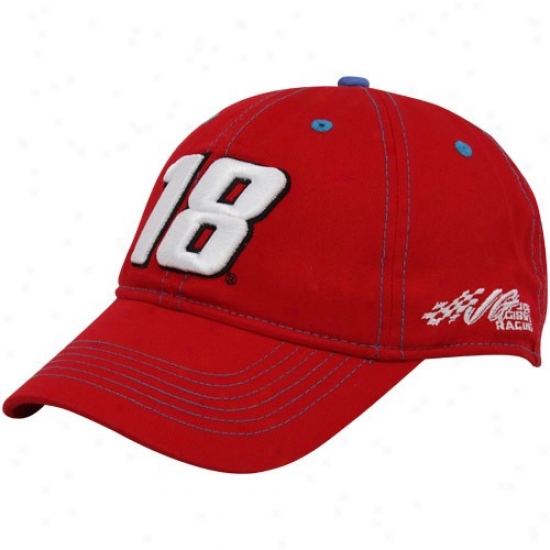Kyle Busch Merchandise: #18 Kyle Busch Red Big Number Adjustable Hat