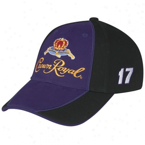 Matt Kehseth Merchandise: #17 Matt Kenseth Purple-blacck Driver Indentation Adjustable Hat