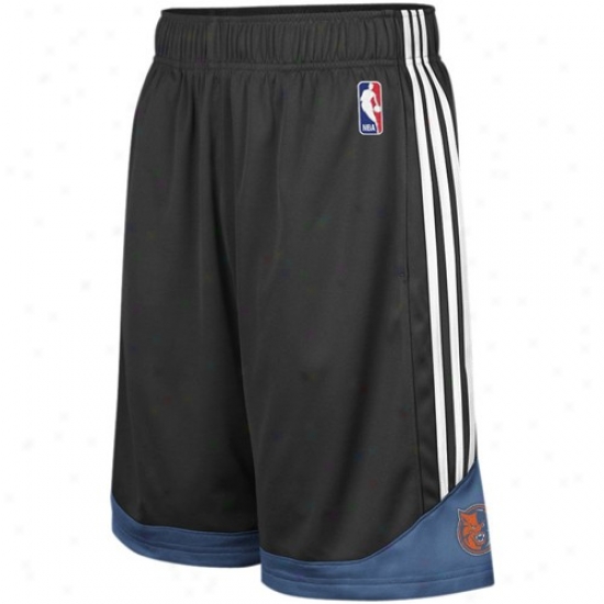 Adidas Charlotte Bobcats Black Pre-game Mesh Basketball Shorts
