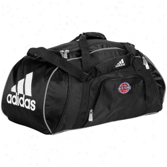 Adldas Detroit Pistons Black Team Logo Gym Duffel Bag