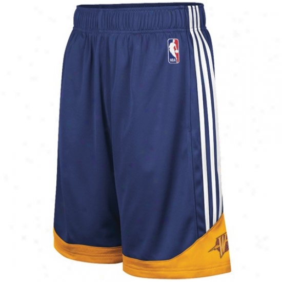 Adidas Golden State Warriors Navy Blue Pre-game Mesh Basketball Shorts