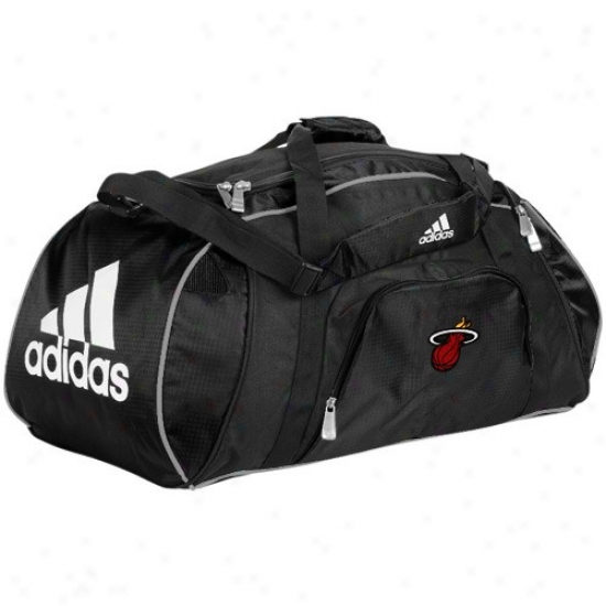 Adidas Miami Heat Black Team Logo Gym Duffel Bag