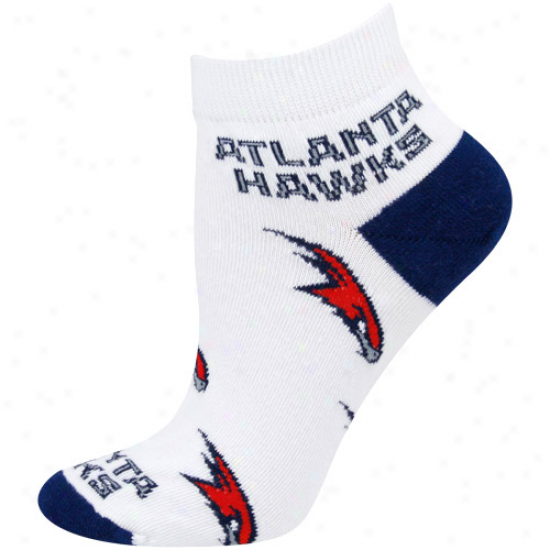 Atlanta Hawks Ladies White All Over Team Logo Ankle Socks