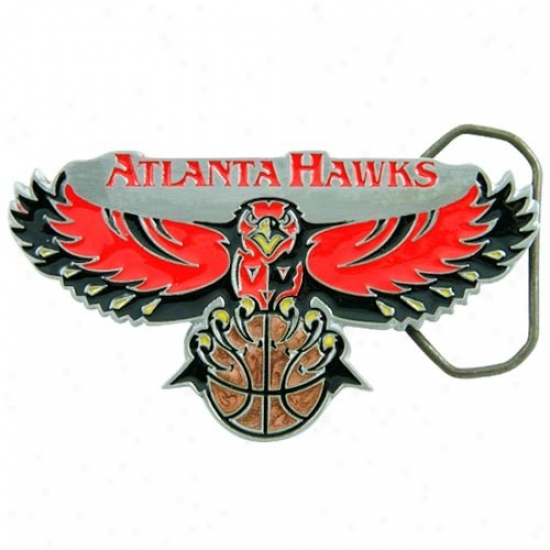 Atlanta Hawks Pewter Team Logo Belt Buckle