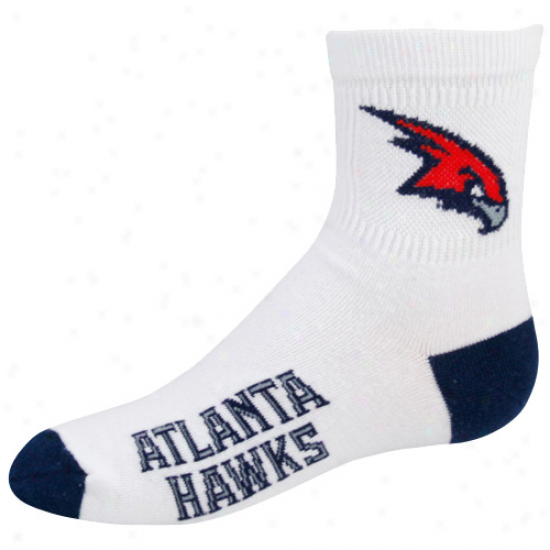 Atlanta Hawks Youth White Team Logo Crew Socks