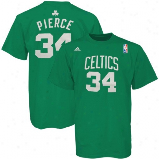 Boston Celtic Shirt : Adidas Boston Celtic #34 Paul Pierce Green Player Shirt