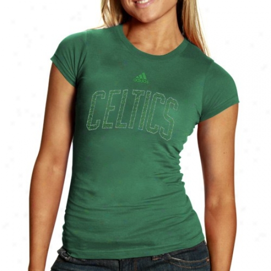Boston Celtic Tshirt : Adidas Boston Celtic Ladies Green Inner Thoughts Silky Smooth Tshirt