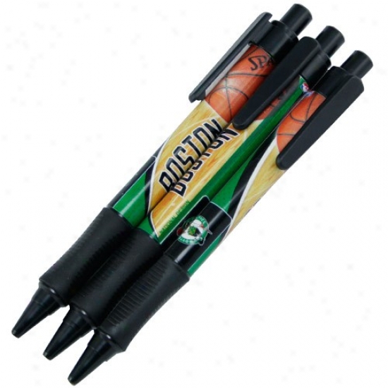 Boston Celtics 3-pack Sof-grip Pen Set