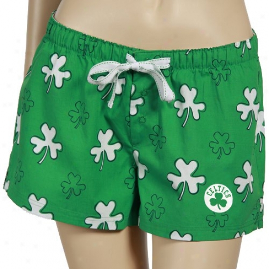 Boston Celtics Ladies Kelly Green Fortune Boxer Shorts