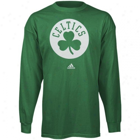 Boston Celtics Shirt : Adidas Boston Celtics Youth Green Primary Logo Long Sleeve Shirt