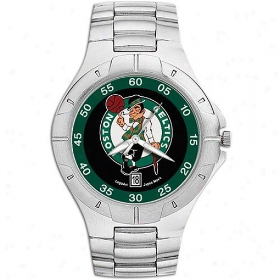 Boston Celtics Watch : Boqton Celtics Men's Pro Ii Watch W/stainless Steel Band