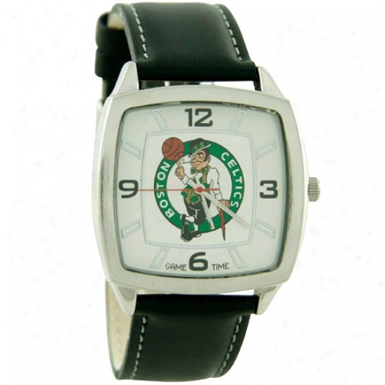 Boston Celtics Wrist Watch : Boston Celtics Retro Wrist Watch W/ Leather Babd
