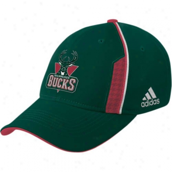 Bucks Hats : Adidas Bucks Green Official Team Flex Fit Hats