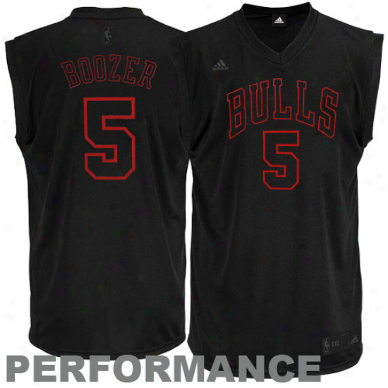 Bulls Jerseys : Adidas Carlos Boozer Bulls New Replica Performance Jersey-black-on-black
