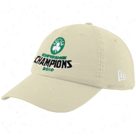 Celtics Gear: New Era Celtics 2010 Nba Eastern Conference Champions Stone Adjustable Hat