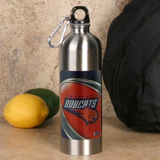 Charlotte Bobcats 750ml Stainless Steel Water Bottle W/ Carabiner Clip