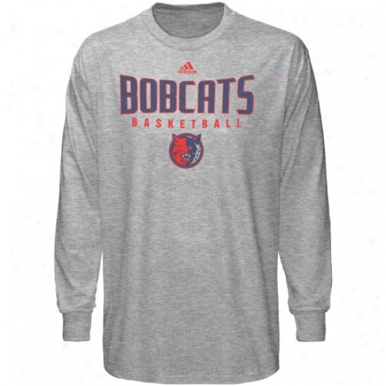 Charlotte Bobcats Attire: Adidas Charlotte Bobcats Ash Absolute Long Sleeve T-shirt