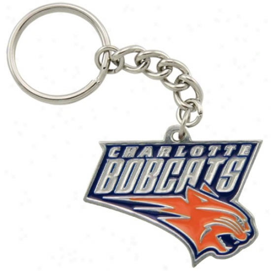 Charlotte Bobcats Pewter Radical Logo Keychainn