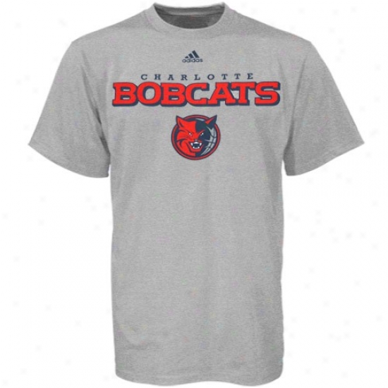 Charlotte Bobcats Shirt : Adidas Charlotte Bobcats Ash True Court Shirt