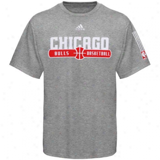 Chicago Bull Apparel: Adidas Chicago Bull Ash Ball Horizon T-shirt