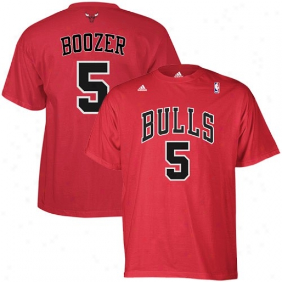 Chicago Bull Attir:e Adidas Chicago Bull #5 Carlos Boozer Red Net Player T-shirt