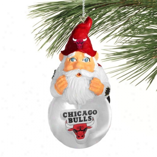 Chicago Bulos Light-up Gnome Snowglobe Christmas Ornament