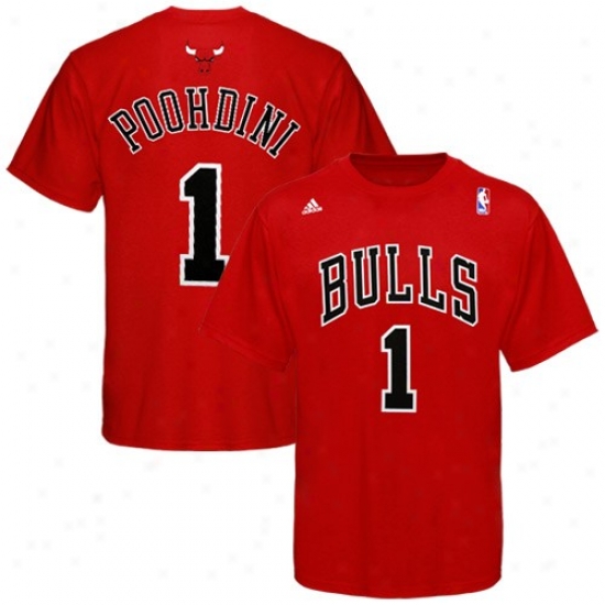 Chicago Bulls T Shirt : Adidas Chicago Bulls #1 Derrick Rose Red Net Player Nickname T Shirt