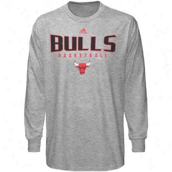 Chicago Bulls T Shirt : Adidas Chicago Bulls Ash Absolute Long Sleeve T Shirt