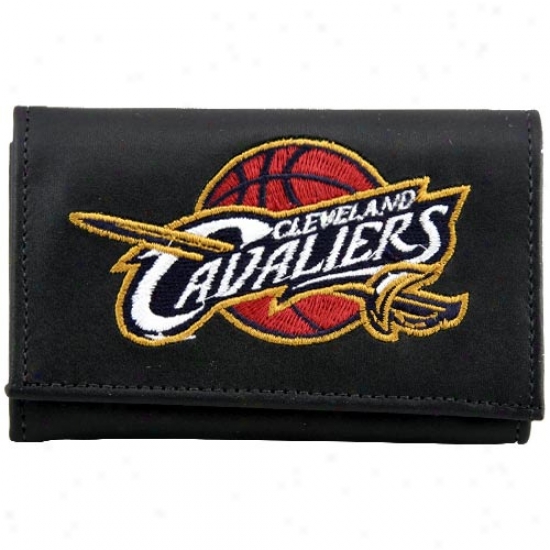 Cleveland Cavaliers Black Leatber Triffold Wallet