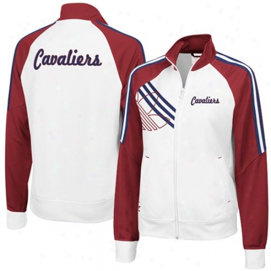 Cleveland Cavaliers Jackets : Adidas Cleveland Cavaliers Ladies White Court Succession Track Jackets