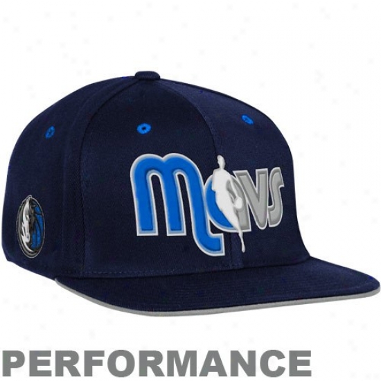 Dallas Mav Merchandise: Adidas Dallas Mav Navy Blue Official Detach Lifetime Fitted Hat