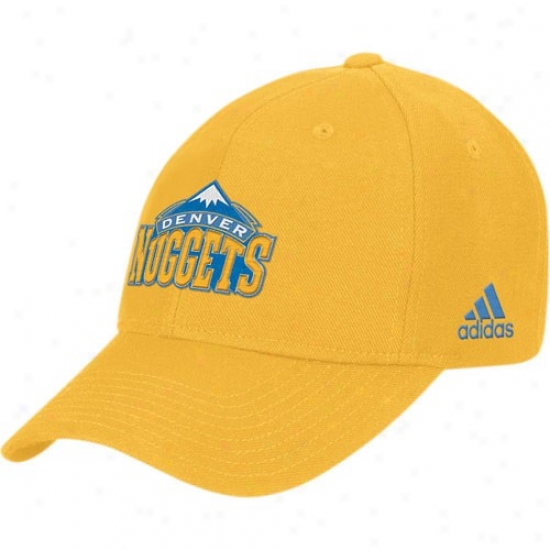 Denver Nugget Hats : Adidas Denver Nugget Yellow Basic Logo Cotton 