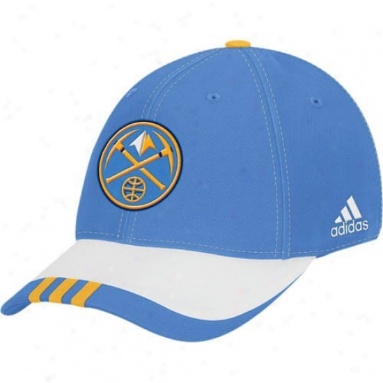 Denver Nugget Merchandise: Adidas Denver Nuggt Porous Blue Youth Draft Day Flex Fit Hat