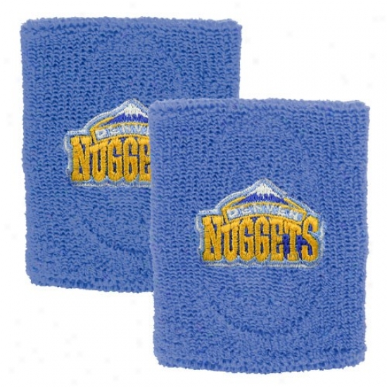 Denver Nugget Merchandise: Denver Nugget Light Blue Team Logo Wristbands