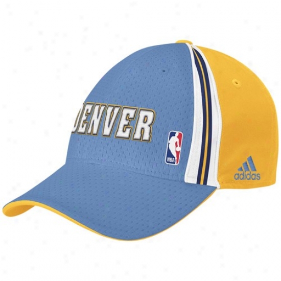 Denver Nuggets Cardinal's office : Adidas Denver Nuggets Kindle Blue Swingman Team Road Flex Fit Hat
