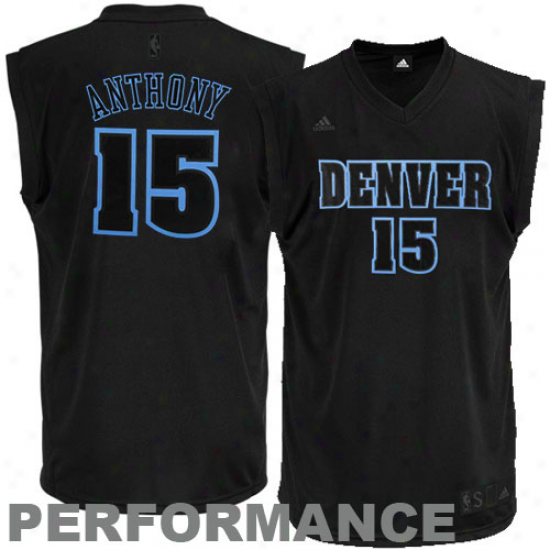 Denver Nuggets Jeersey : Adidas Carmelo Anthony Denver Nuggets New Replica Performance Jersey-black-on-black