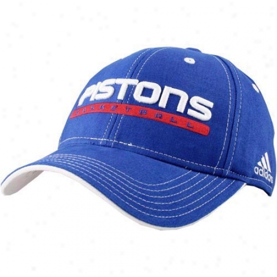 Detroit Piston Hats : Adidas Detroit Piston Royal Blue Official Team Pro Hats
