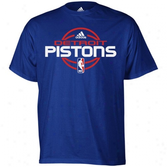 Detroit Piston Shirts : Adidas Detroit Piston Royal Blue Team Issue Shirts