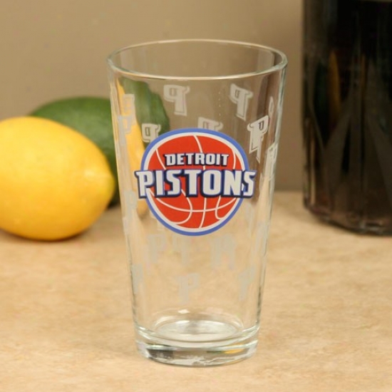 Detroit Pistons 16oz. Satin Etch Pint Glass
