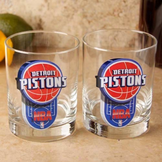 Detroit Pistons 2-pack Enhanced Hi-def 14o. Executive Rocks Glass