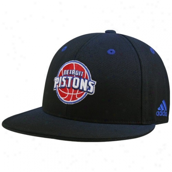 Detroit Pistons Gear: Adidzs Detroit Pistons Royal Blue Gradiated Flat Bill Fitted Hat