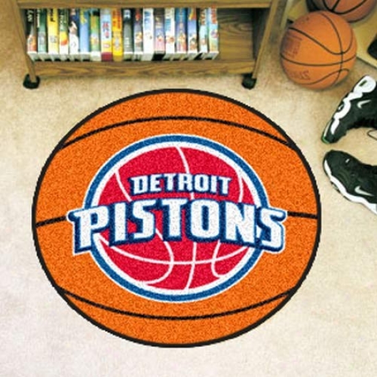 Detroit Pistons Orange Round Baskdtball Mat