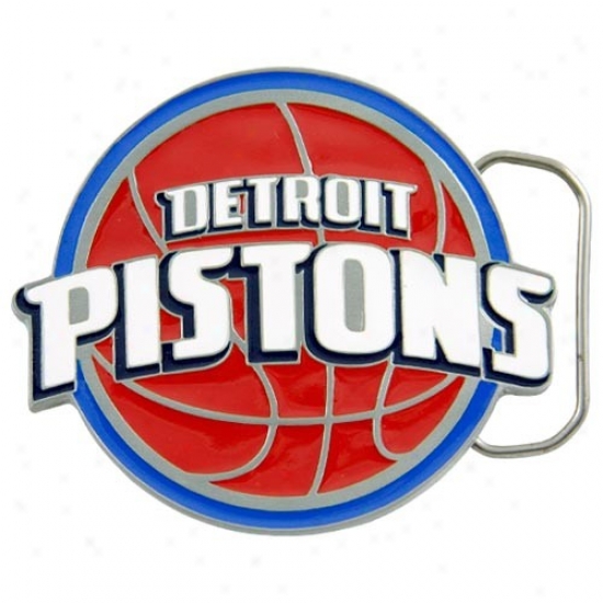 Detroit Pistons Pewter Team Logo Belt Buckle