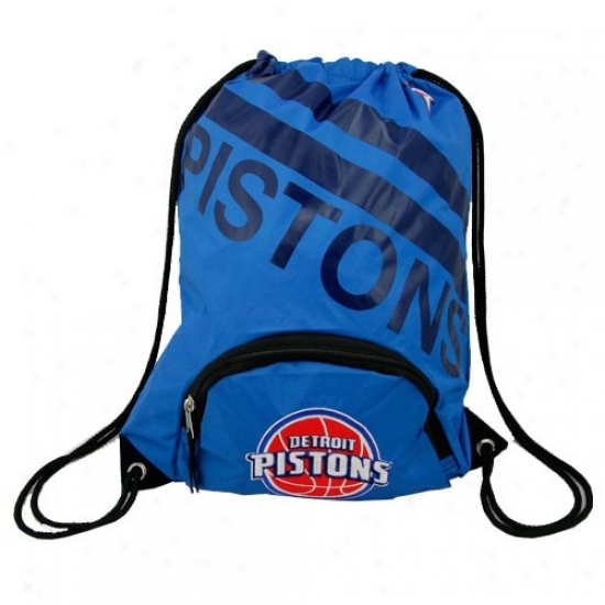 Detroit Pistons Royal Blue Tean Logo Drawstring Backpack