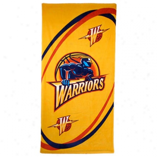 Golden State Warriors Gold Swirl Beach Towel