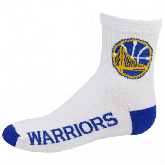 Golden State Warriors Youth White Team Logo Crew Socks