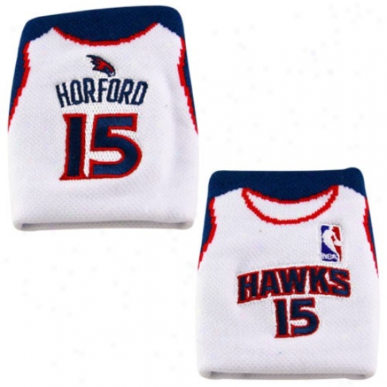 Hawks Hats : Hawks #15 Al Horford White Team Jersey Wristband