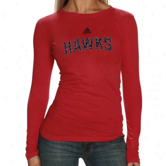 Hawks Shirt : Adidas Hawks Ladies Red Inner Thoughts Silky Smooth Lacking